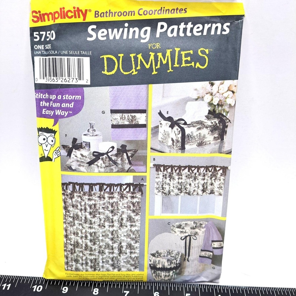Vintage Simplicity 5750 Bathroom Decor Sewing Pattern Sewing For Dummies UNCUT